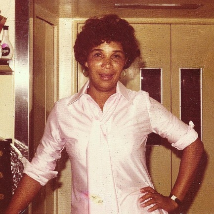 In her hey day in the kitchen of Frank Sinatra's home.